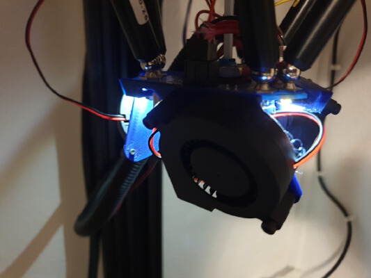 Reckhams Delta Smart Effector 5015 tornado fan blower mount, VOLCANO version | 3d print model