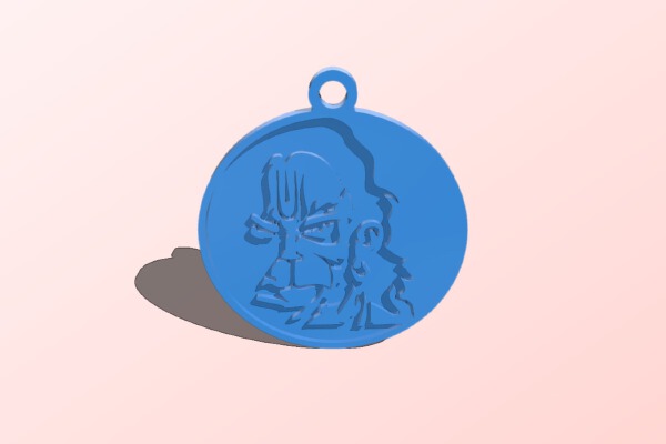 Indian god Hanuman Key chain | 3d print model