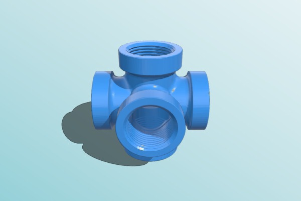3_4" npt 6 way connection | 3d print model