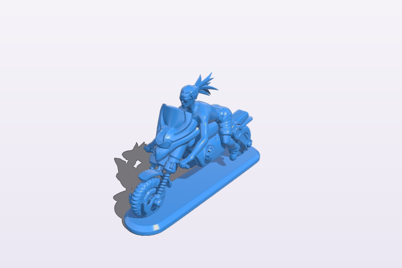 Girl riding a large displacement motorcycle B0012346 3d model file for 3d printer