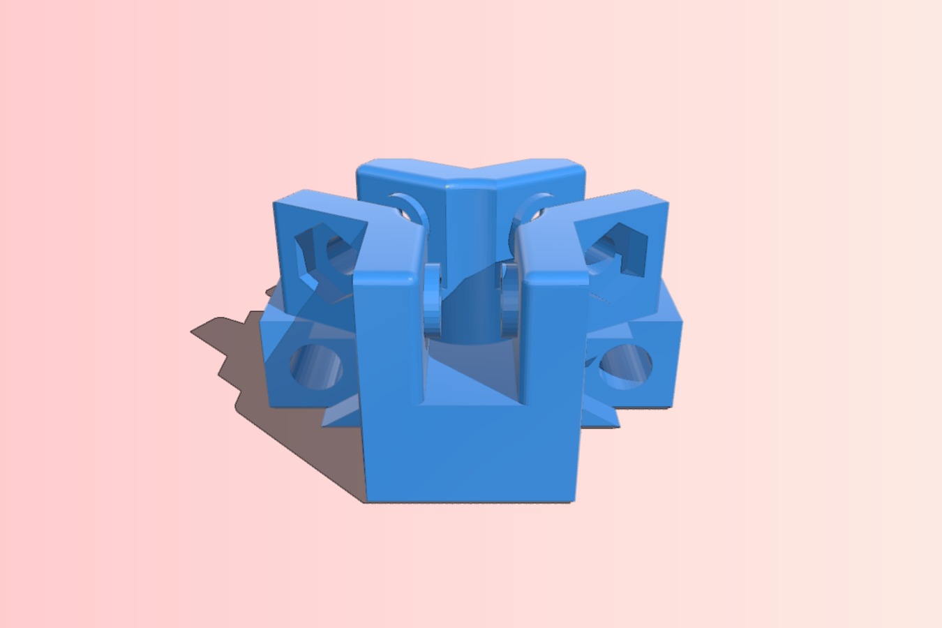 Bearing block for 8 mm shaft, X,Y,Z axes, using 693zz bearings at 120 degrees