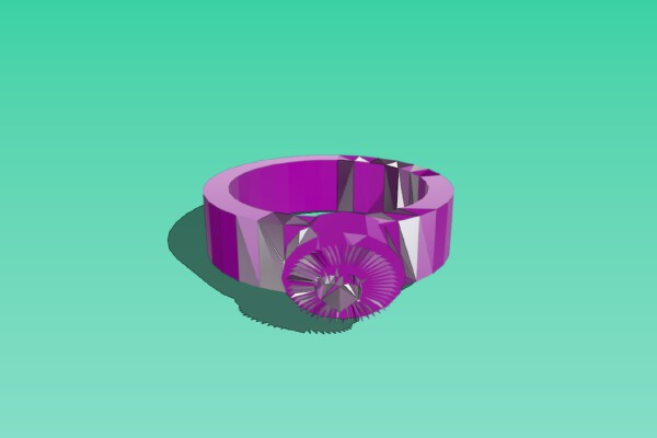 bright heart ring for metal | 3d print model