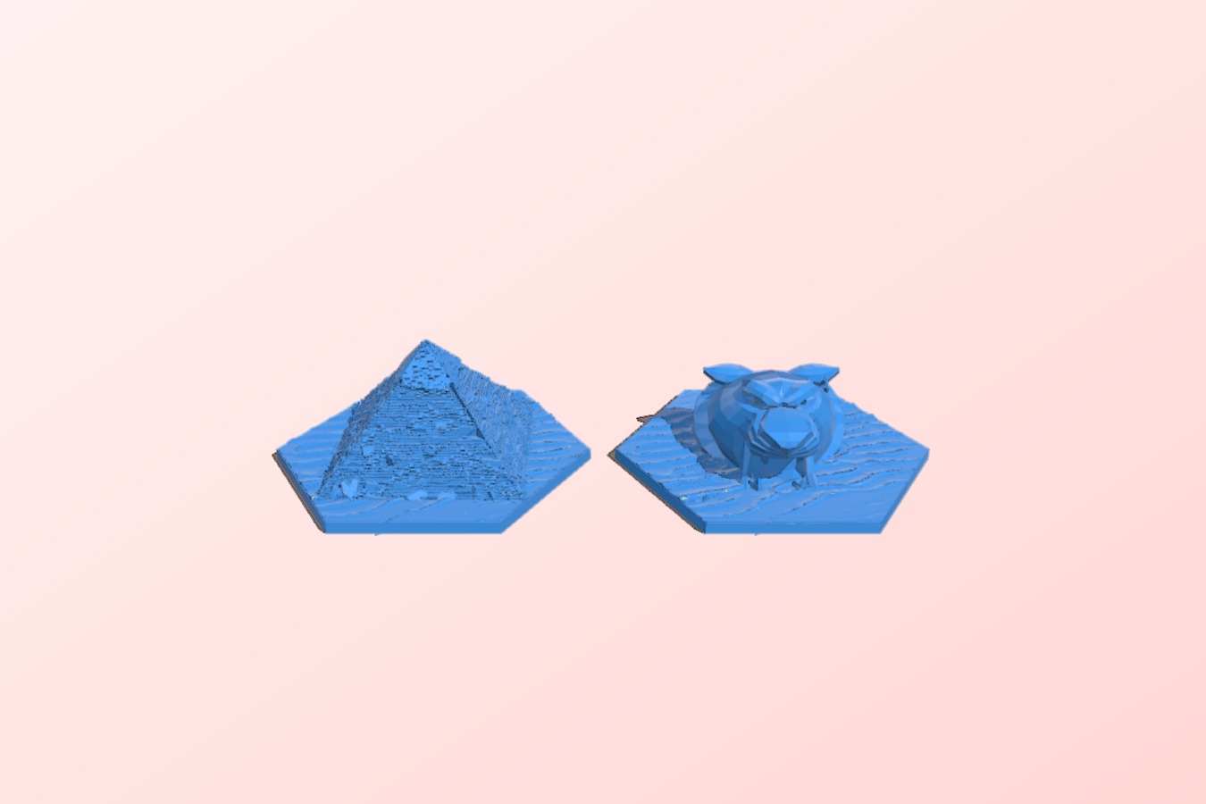Catan Desert Tile:  Pyramid and Cave of Wonders