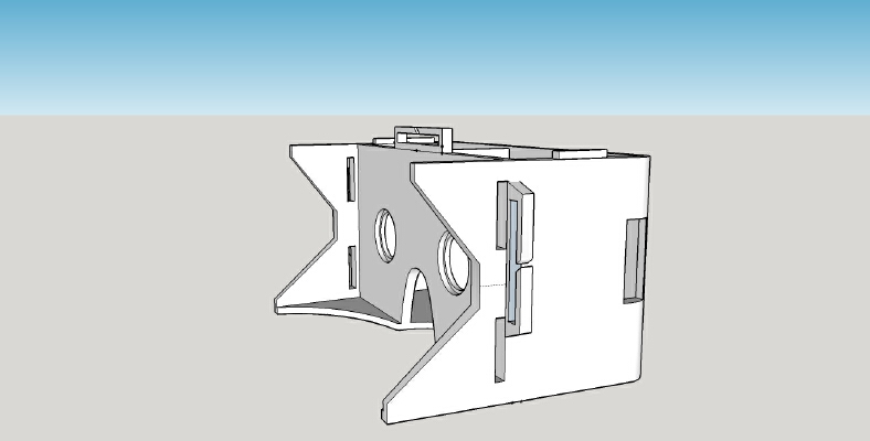 Google cardboard for Galaxy S5 W_Head strap mounts and USB port access. | 3d print model