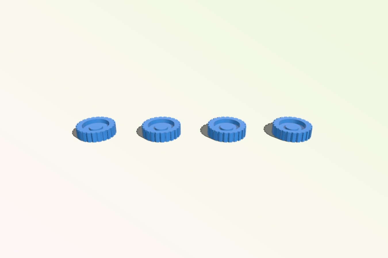 Model wheels for forklift, etc.