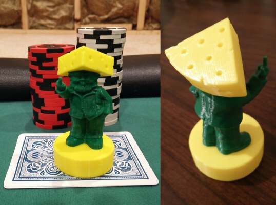 Rude Cheesehead Gnome Poker Card Capper - Green Bay Packers | 3d print model
