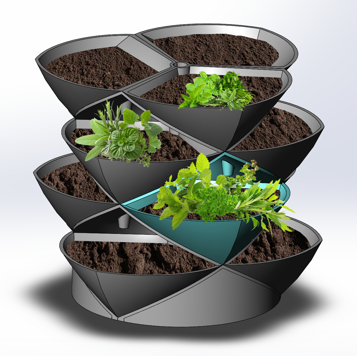 Stacking Planter Pods | 3d print model