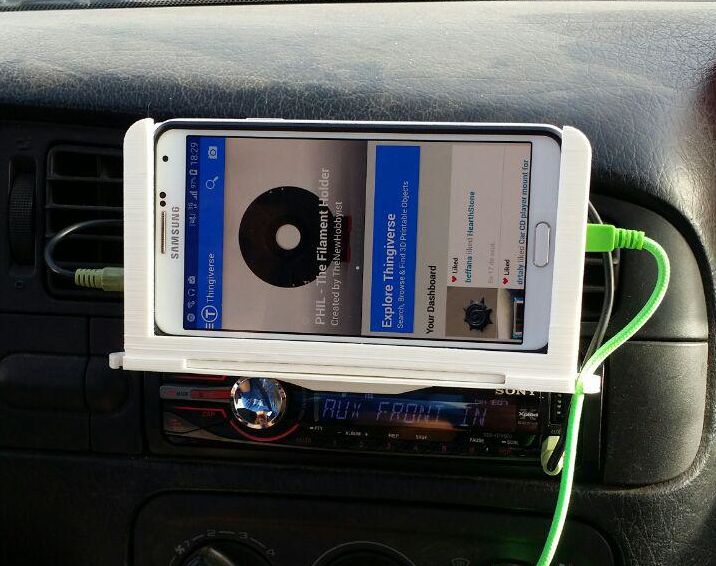 Car CD player mount for Samsung Galaxy Note 3 with Spigen Neo Hybrid case