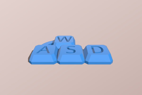 WASD Keychain _ Keyring | 3d print model