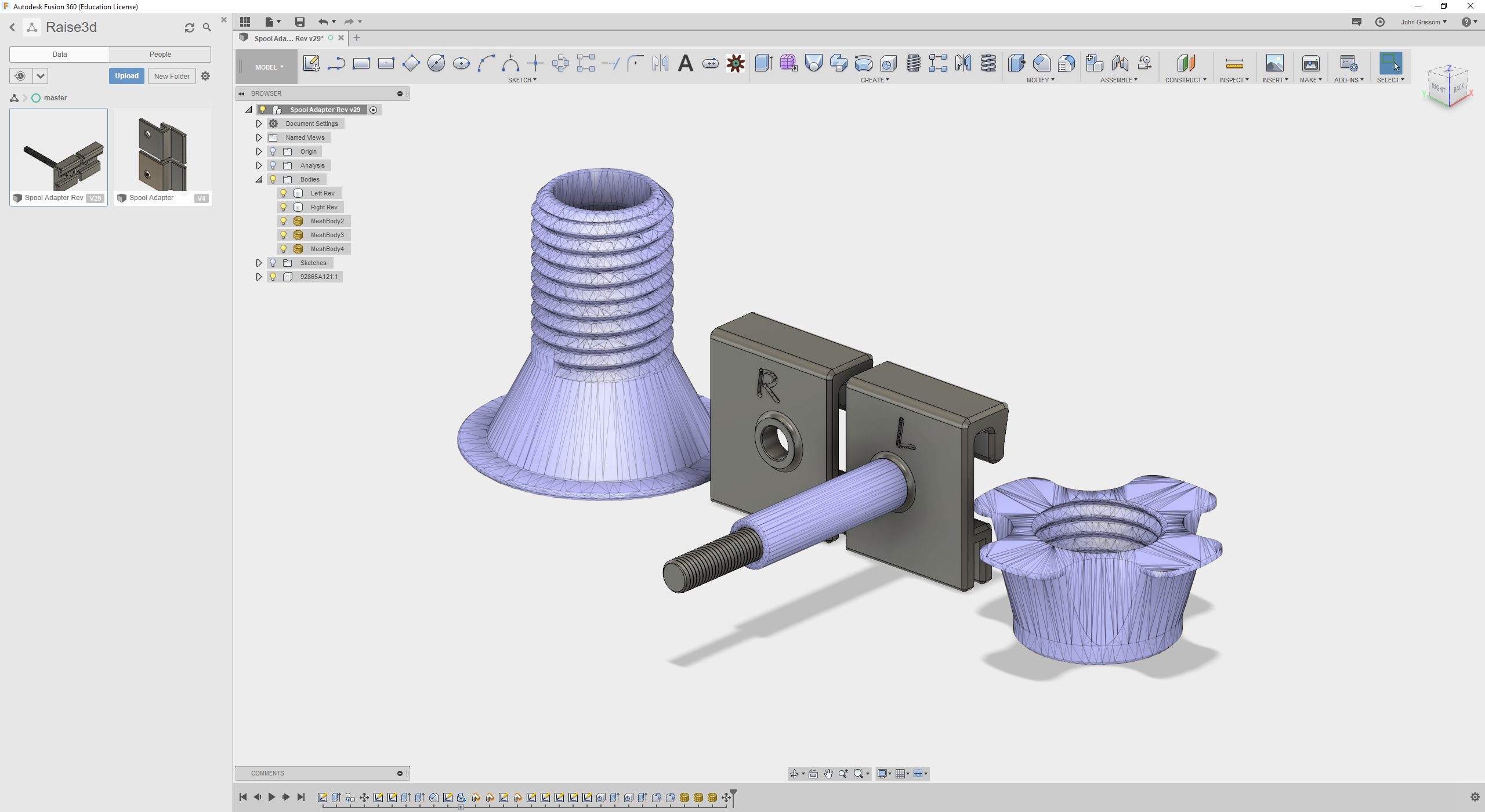 Rasie3d Pro2 Spool Holder