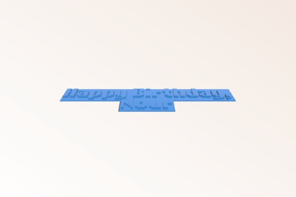 happy nour Pixelly font | 3d print model