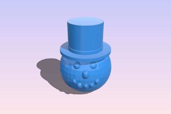 Snowman with Hat | 3d print model