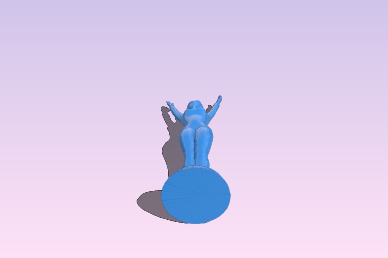 Statue girl hands up award