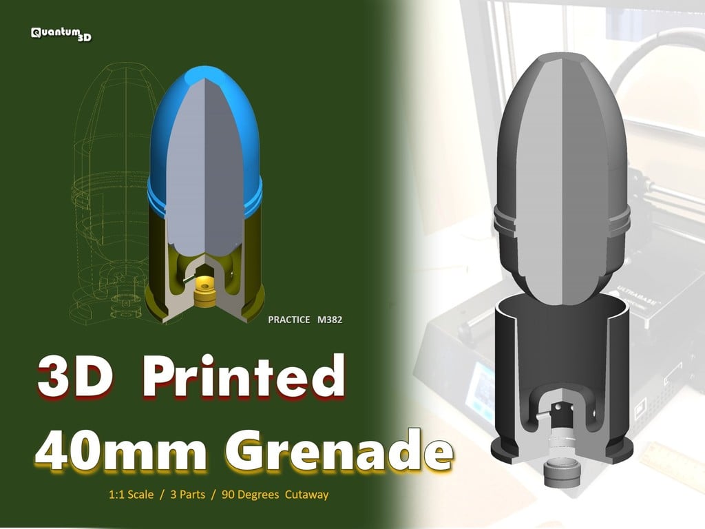 40mm M713 Practice Grenade Assembly - Cutaway