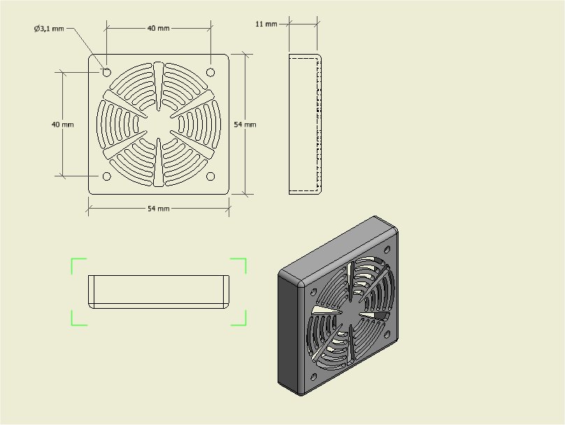 Fan cover & fan grill to suit 50mm fan