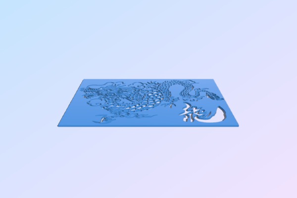 Chinese Dragon stencil 3 | 3d print model