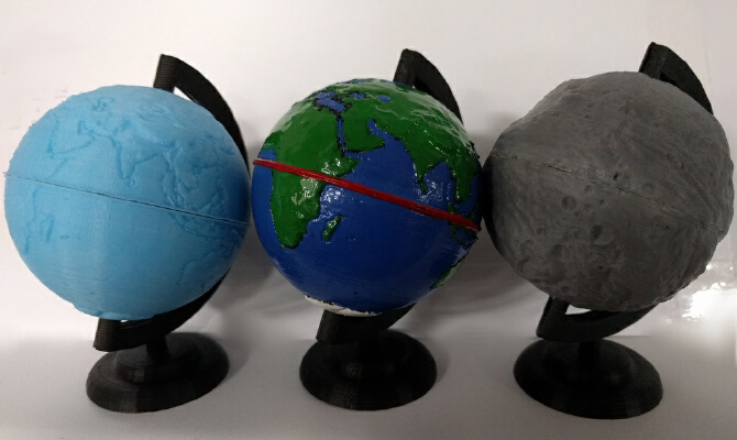 Some Globes (Earth + Vesta) | 3d print model