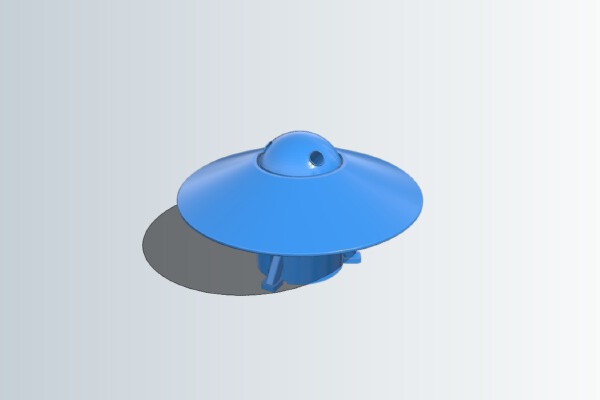 UFO with Spinning Outer Disk | 3d print model