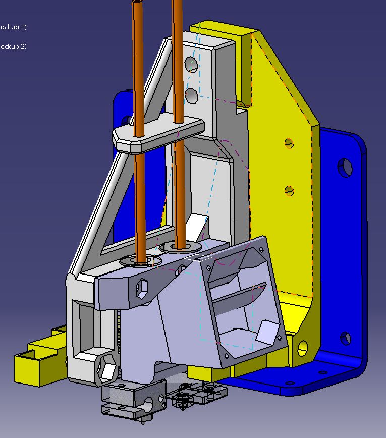 Dual Bowden Extruder e3d V6 für Hadron
