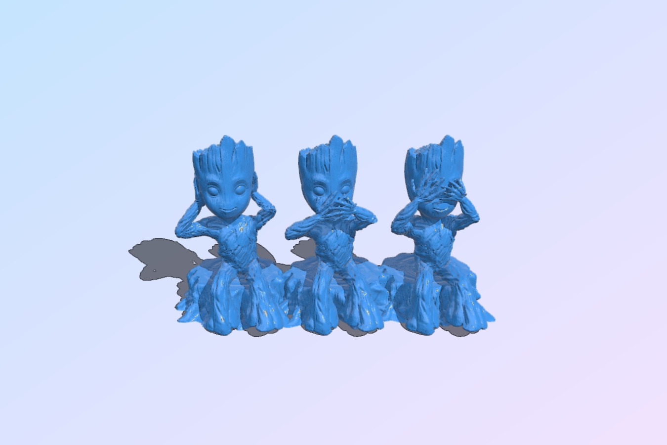three baby groot