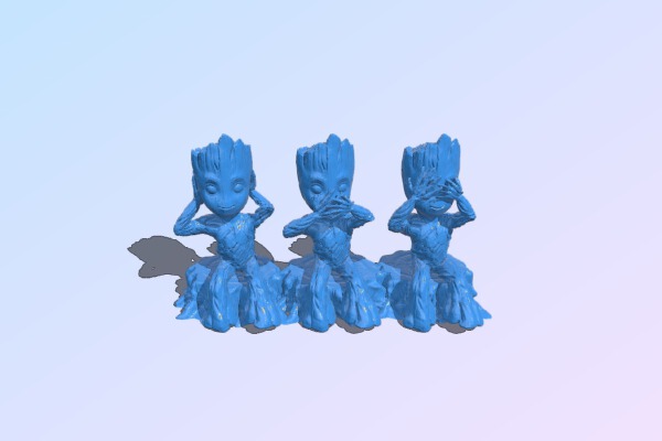 three baby groot | 3d print model