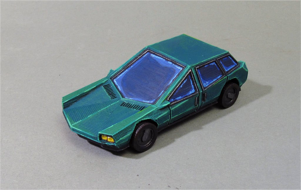 Retro futuristic car