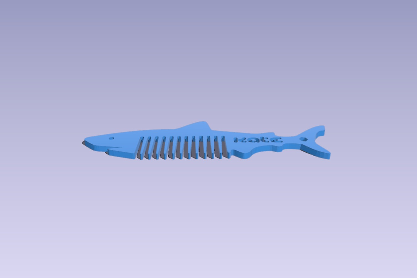 keychain shark comb kate