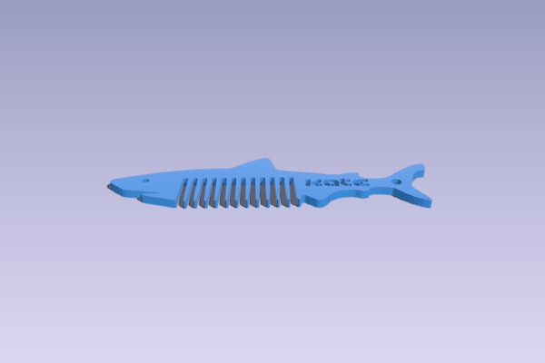 keychain shark comb kate | 3d print model