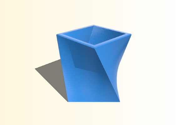 Twisted square pencil holder | 3d print model