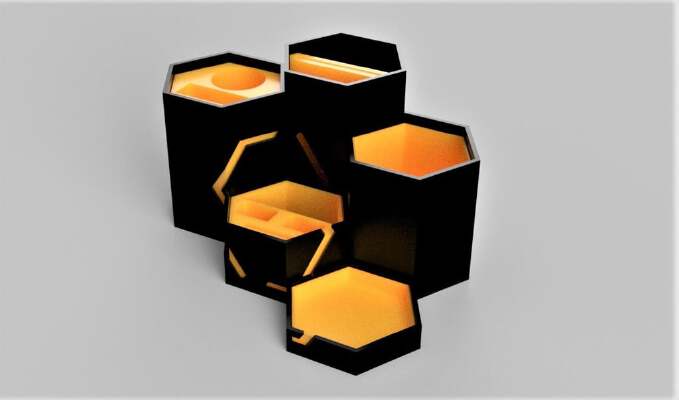 Hexagonal tool organizer | 3d print model