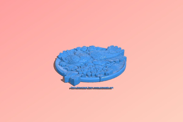 Pigeons painting | 3d print model