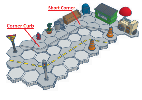 Hex Terrain City Set 3 | 3d print model