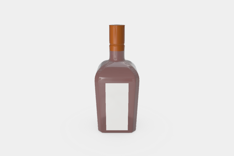 Amber Glass Wine Bottle Mockup