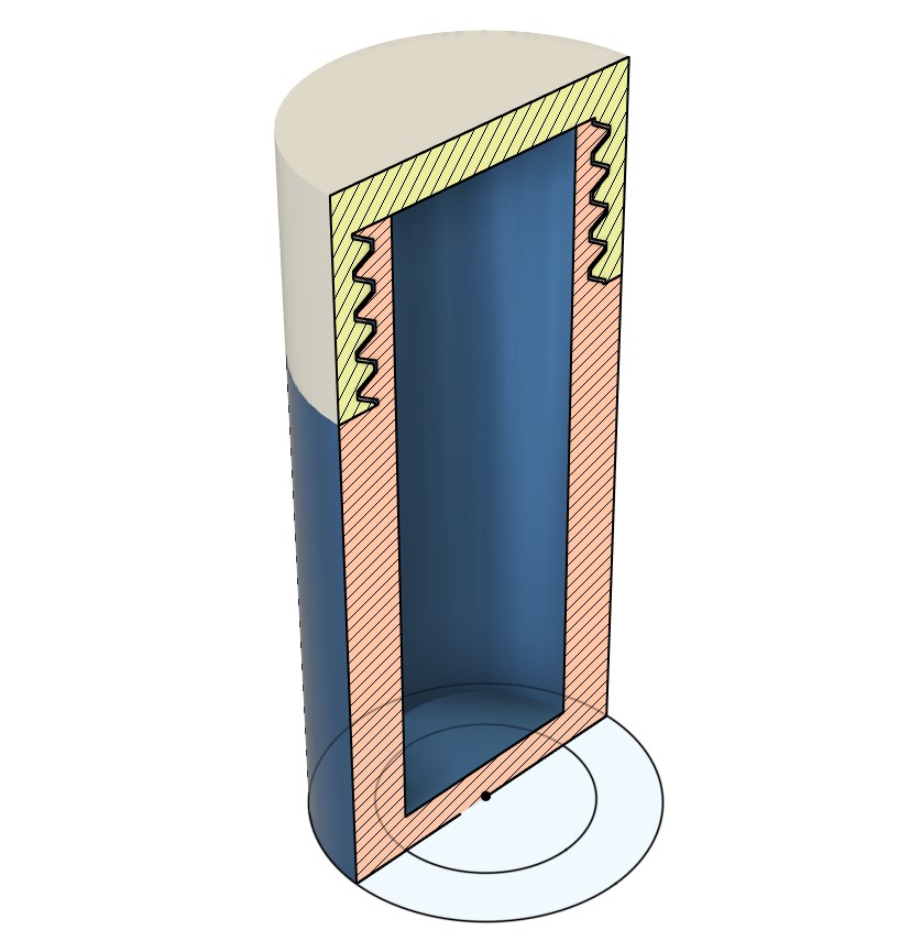 Simple cylindrical container with screw on cap