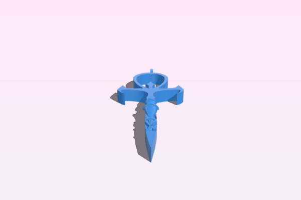 Trimmed Vampire Ankh Pendant | 3d print model