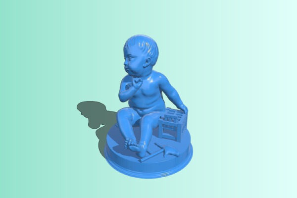 Boy With A Cage And Dead Bird | 3d print model