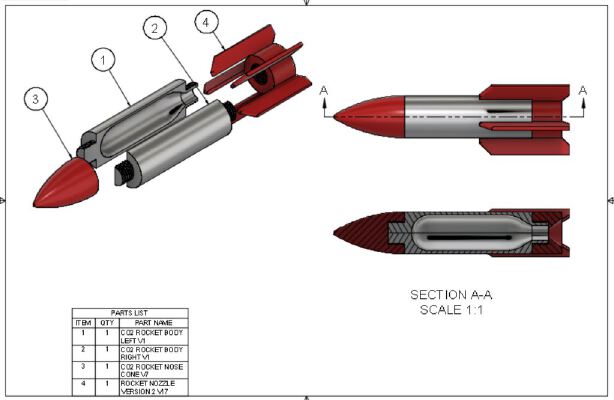 CO2 Rocket2 | 3d print model