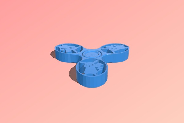 pikachu print in place fidget spinner | 3d print model