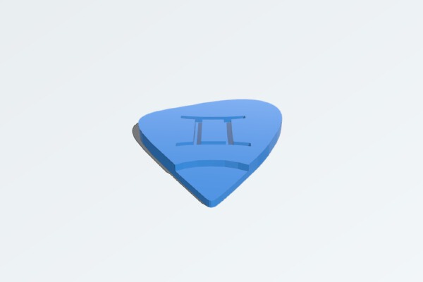Gemini Guitar Pick | 3d print model