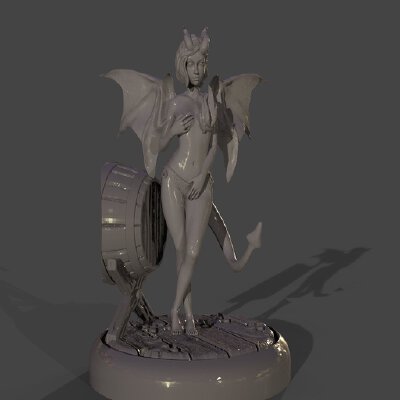 Tiefling Beauty - DnD Mini | 3d print model