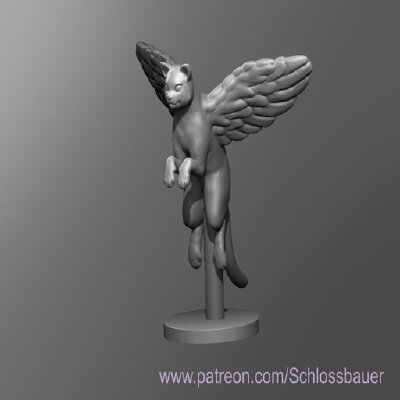 Winged Cat | 3d print model