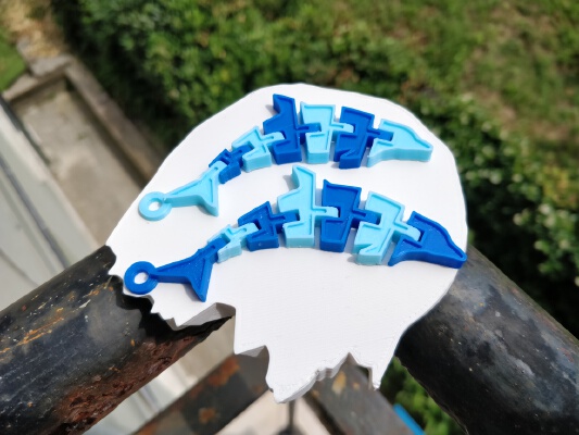 Articulated Dolphin Keychain fod Dual Extrusion | 3d print model