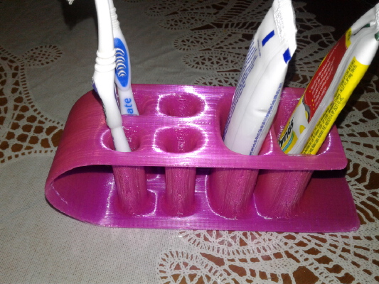 bathroom arranger(tooth brush, tooth past holder ) | 3d print model