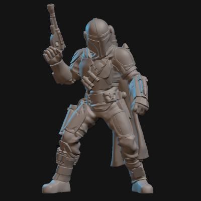 The Mandalorian (with upgraded Beskar armor) Miniature | 3d print model