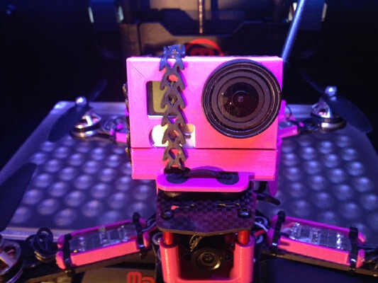 ZMR250 GoPro Hero3 Angled holder with Face protection | 3d print model