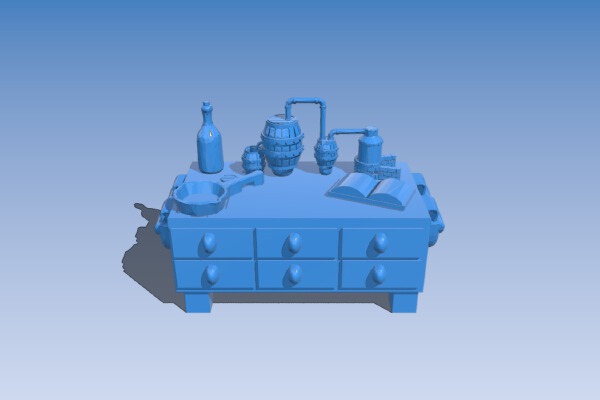 Alchemist Desk - Closed | 3d print model