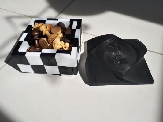 Box-foldable chessboard with lid | 3d print model