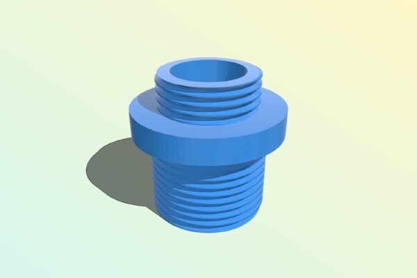 airsoft thread adapter 12mm to 14mm | 3d print model