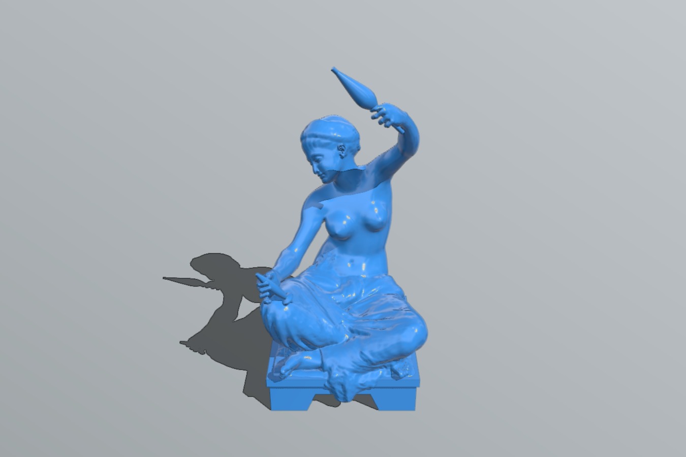 Young Megara girl sitting and spinning