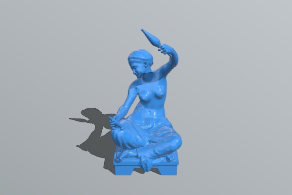 Young Megara girl sitting and spinning | 3d print model